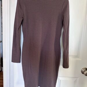 Deep Purple Long Sleeve Sheath Dress with Mock Neck for Casual Occasions